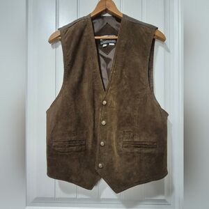 Mens Vintage Brown Suade Vest Size Medium
